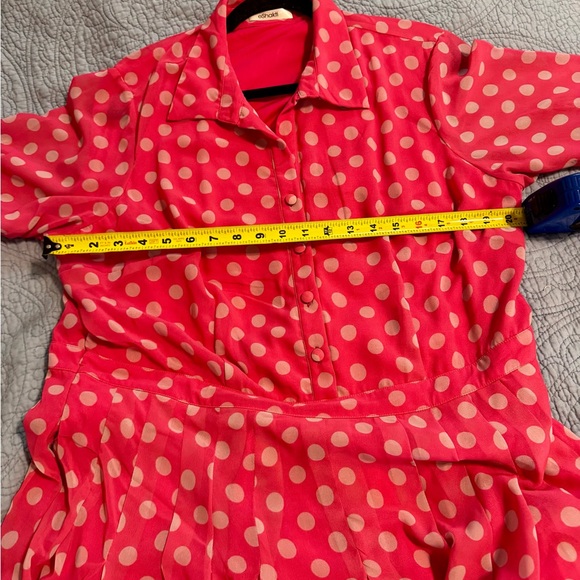 eShakti Fuchsia Polka Dot Midi Dress - Picture 7 of 9